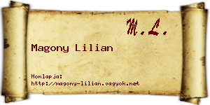 Magony Lilian névjegykártya